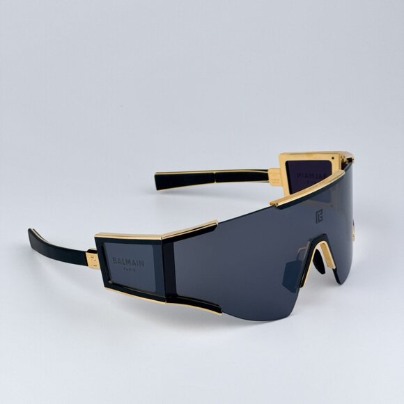 Balmain FLECHE BPS-138A-141 Women Sunglasses Titanium Gold Grey Mirror Mask - Picture 7 of 14